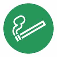 Vecteur gratuit signe de cercle vert zone fumeurs