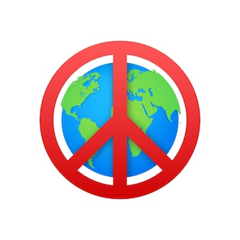 Signe du monde de la paix grand design à toutes fins illustration vectorielle plane des gens heureux