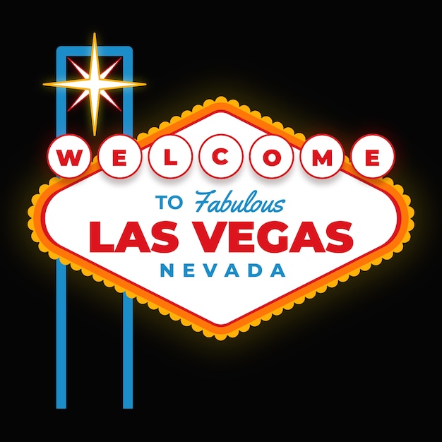 Signe De Las Vegas Design Plat Dessiné à La Main
