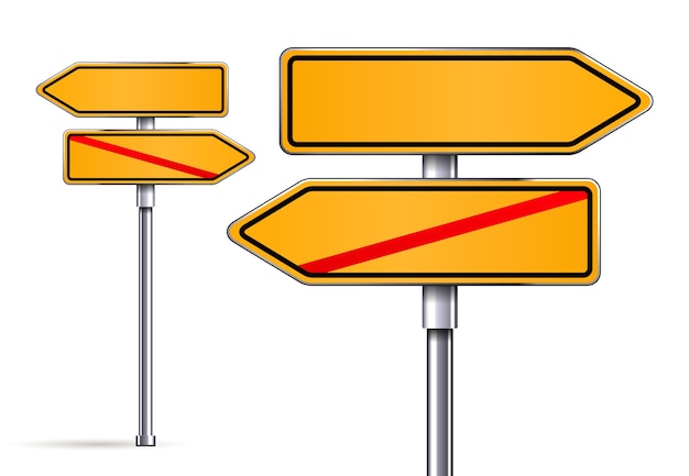 Vecteur gratuit signes vierges pointant dans des directions opposées vector illustrarion