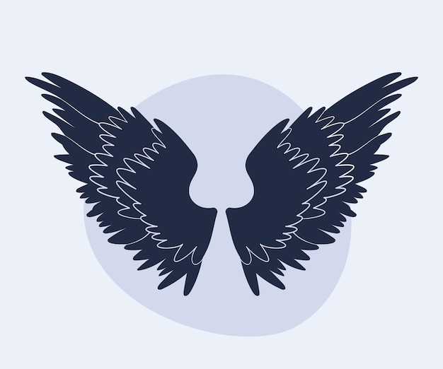 Vecteur gratuit silhouette d'ailes d'ange design plat