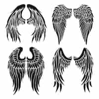 Vecteur gratuit silhouette d'ailes d'ange dessinées à la main