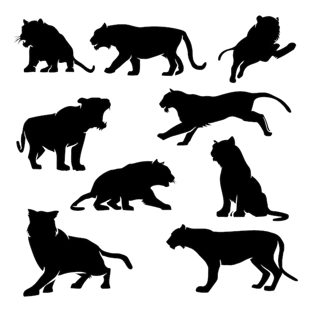 Vecteur gratuit silhouette animale dessinée à la main