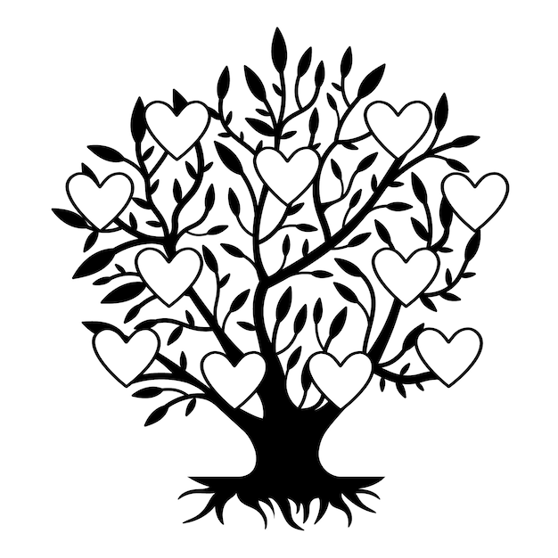 Vecteur gratuit silhouette d'arbre généalogique design plat