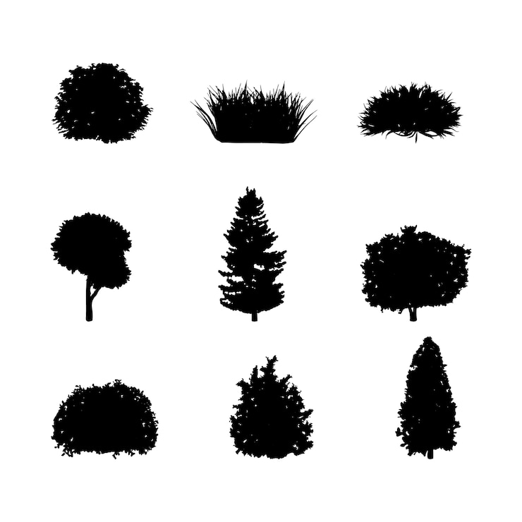 Vecteur gratuit la silhouette des arbres