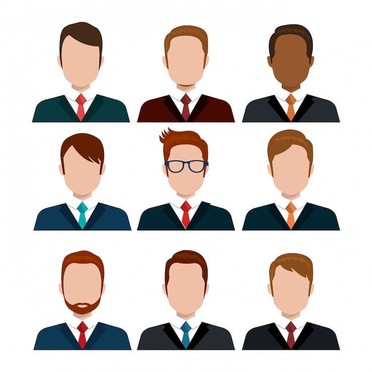 Vecteur gratuit silhouette d'avatar de jeunes