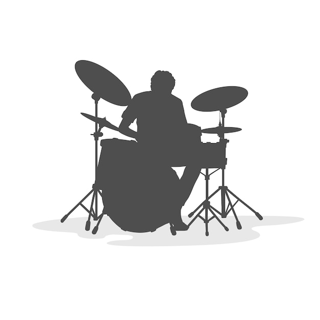 Silhouette De Batteur Dessinée à La Main