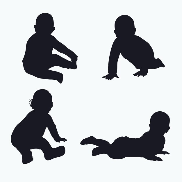 Silhouette de bébé de conception plate