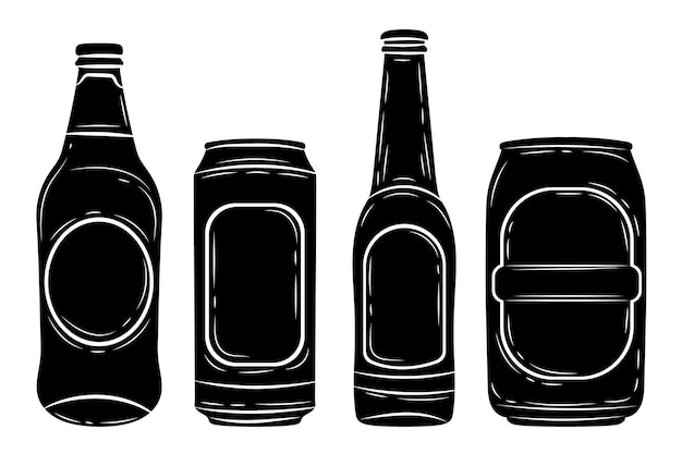 Vecteur gratuit silhouette de bière dessinée à la main