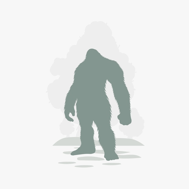 Silhouette de bigfoot design plat