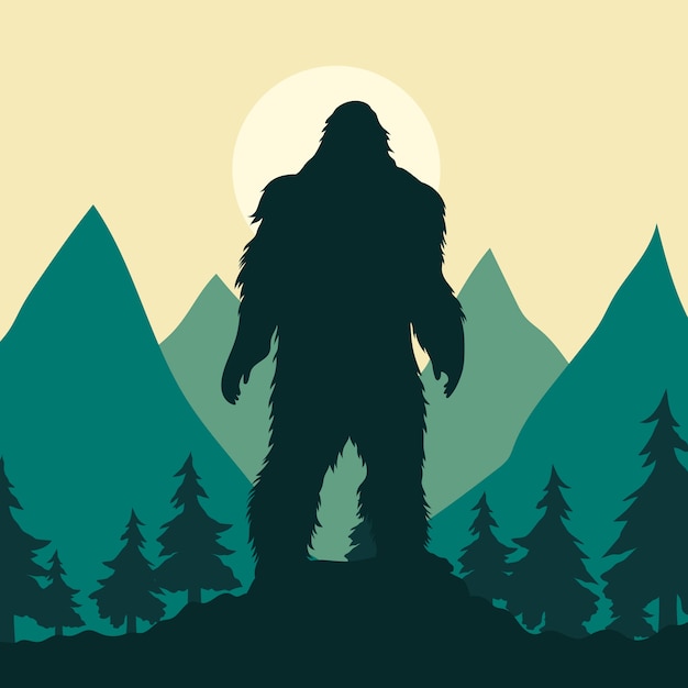 Silhouette Bigfoot Dessinée à La Main