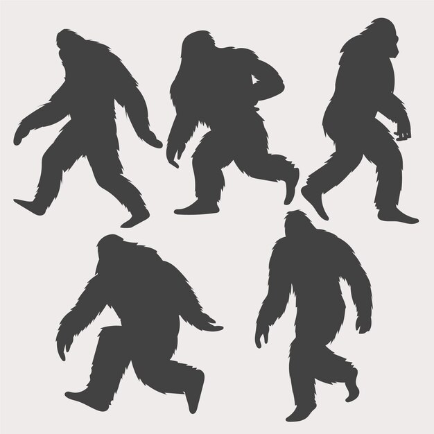 Silhouette bigfoot dessinée à la main
