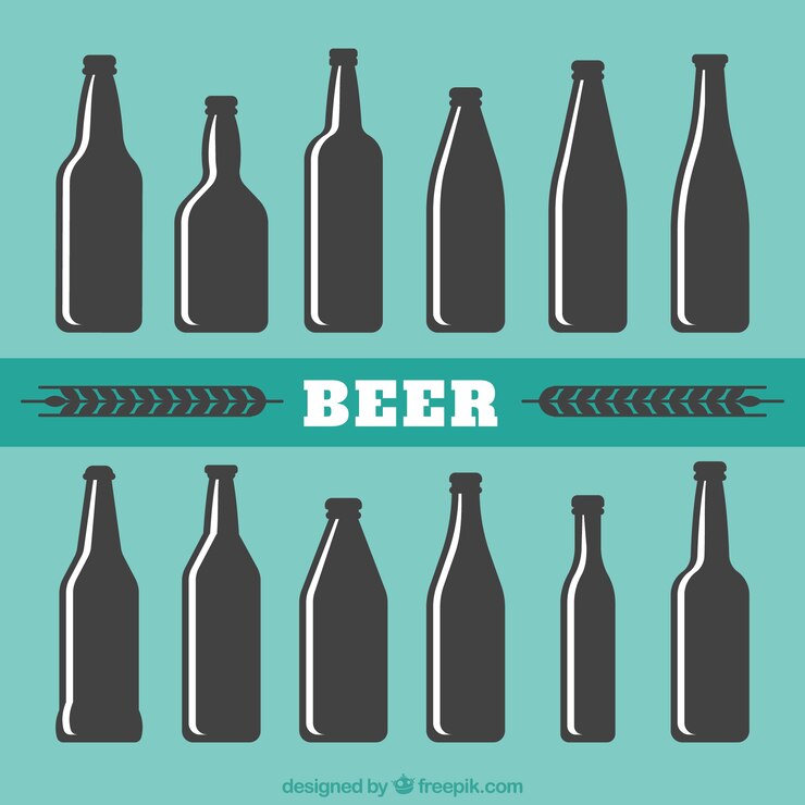 Vecteur gratuit silhouette de bouteilles de bière