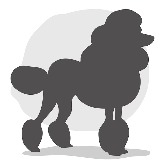 Vecteur gratuit silhouette de caniche dessiné à la main