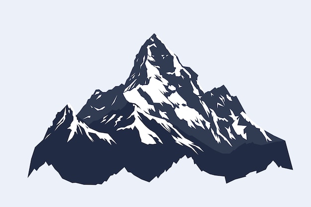 Silhouette de chaîne de montagnes design plat