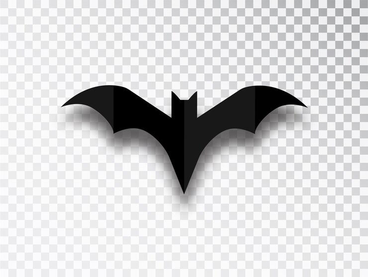 Silhouette de chauve-souris isolée sur fond transparent. Élément de design traditionnel d'Halloween.