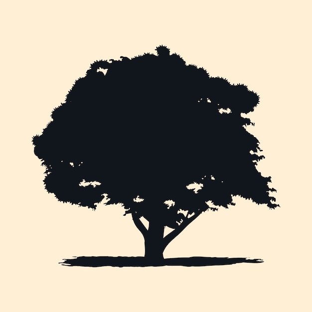 Vecteur gratuit silhouette de chêne dessiné à la main