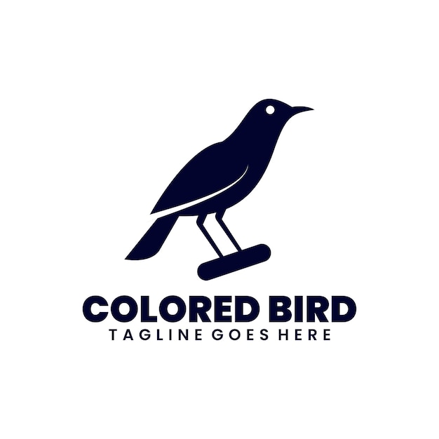 Vecteur gratuit silhouette de conception de logo illustration oiseau coloré
