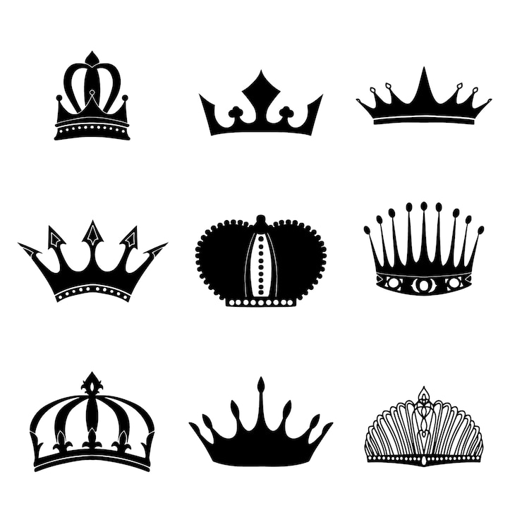 Vecteur gratuit silhouette de couronne dessinée à la main