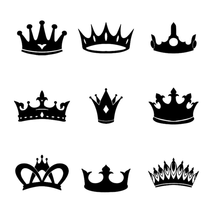 Vecteur gratuit silhouette de couronne dessinée à la main