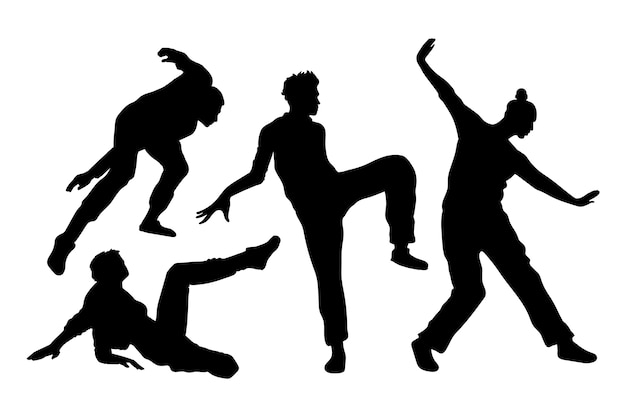 Vecteur gratuit silhouette de danseur design plat