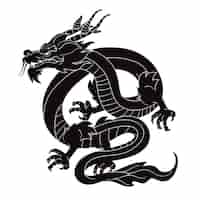 Vecteur gratuit silhouette de dragon design plat