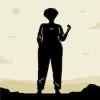 Vecteur gratuit silhouette de femme dessinée à la main