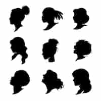 Vecteur gratuit silhouette de femme dessinée à la main