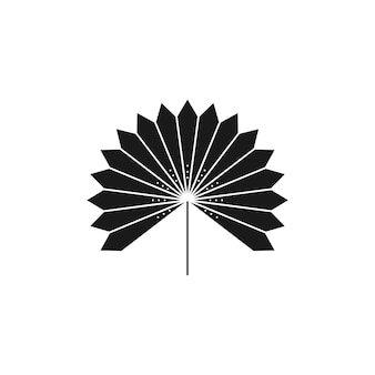 Silhouette de feuille de palmier séchée dans un style simple. emblème de boho de feuille tropicale de vecteur. illustration florale pour créer un logo, un motif, des impressions de t-shirt, un design de tatouage, une publication sur les réseaux sociaux et des histoires