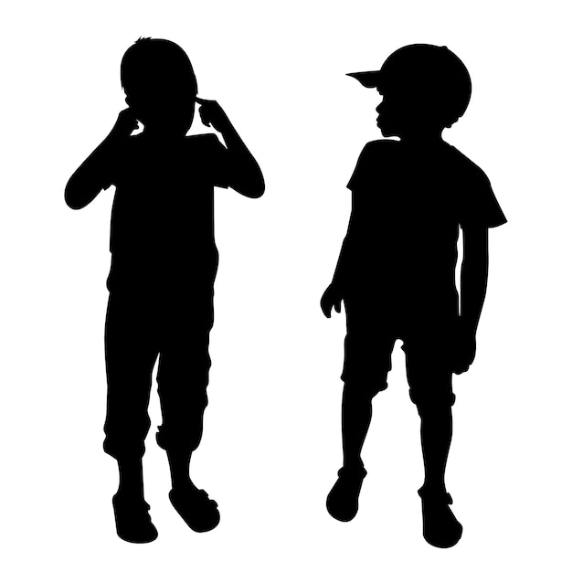 Vecteur gratuit silhouette de garçon design plat
