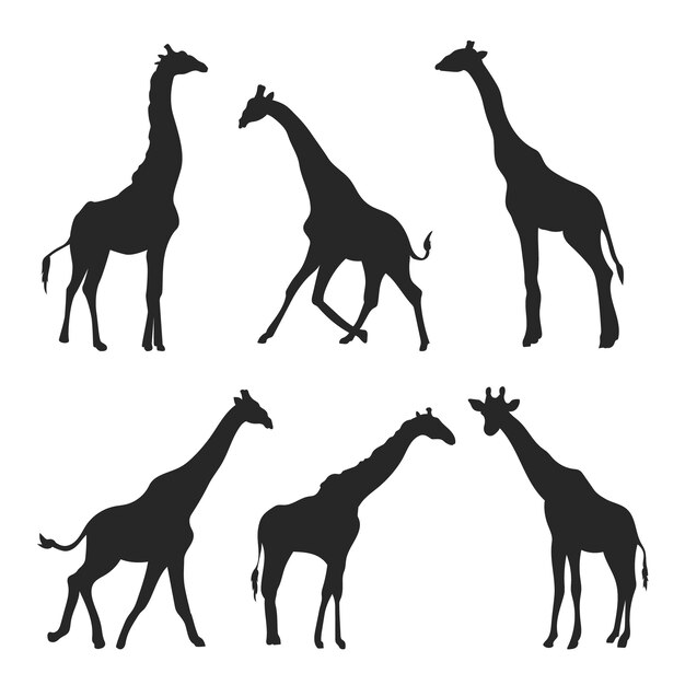 Silhouette de girafe dessinée à la main
