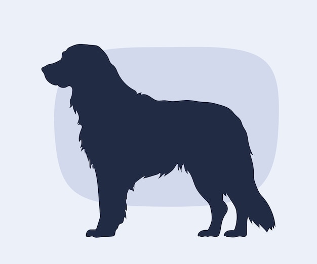 Vecteur gratuit silhouette de golden retriever dessinée à la main