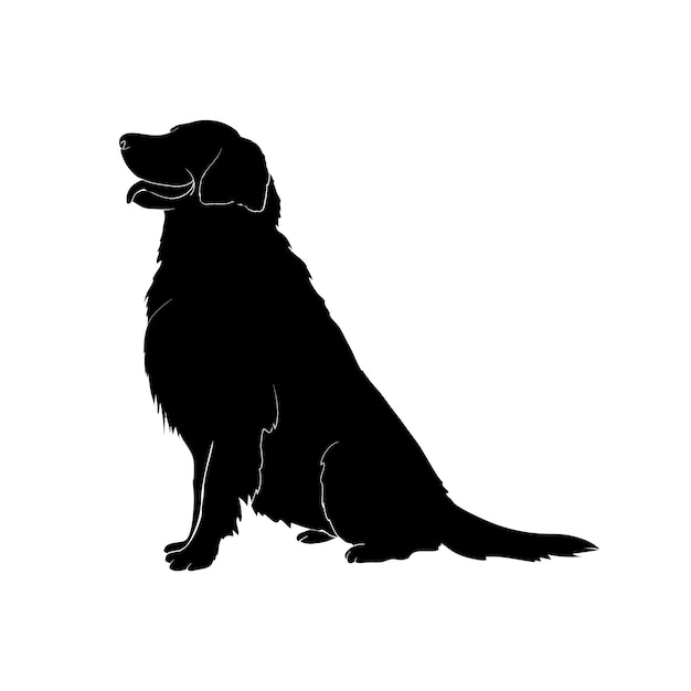 Silhouette De Golden Retriever Dessinée à La Main