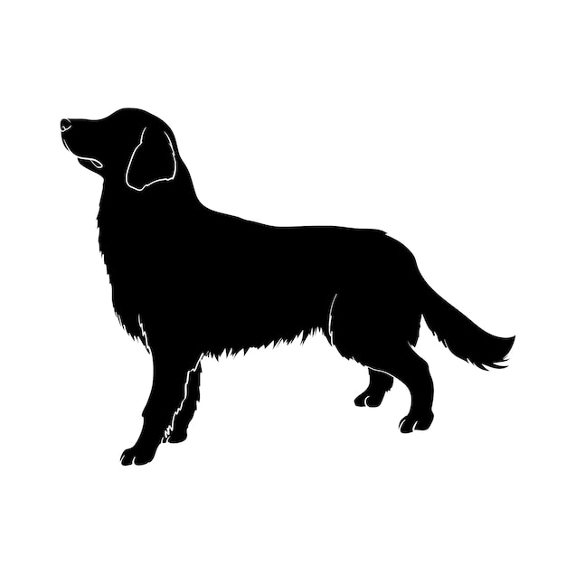 Vecteur gratuit silhouette de golden retriever dessinée à la main