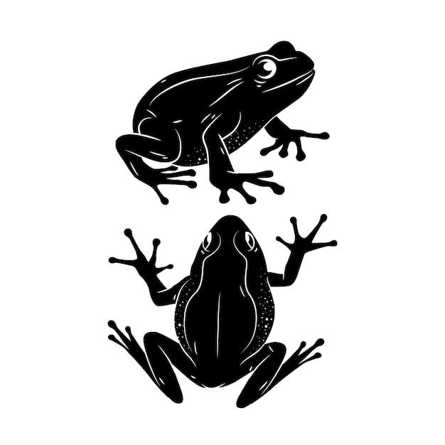 Silhouette De Grenouille Dessinée à La Main