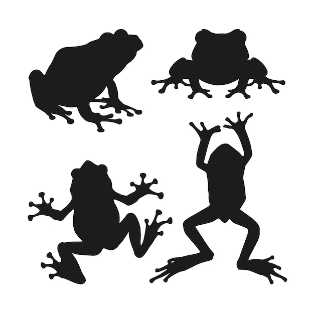 Vecteur gratuit silhouette de grenouille dessinée à la main