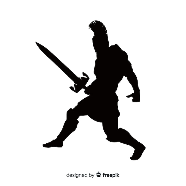 Silhouette de guerrier spartiate avec épée