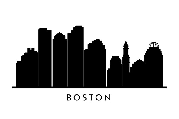 Silhouette d'horizon de boston dessiné à la main