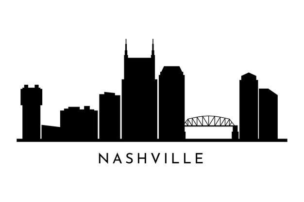 Silhouette d'horizon de nashville dessinée à la main