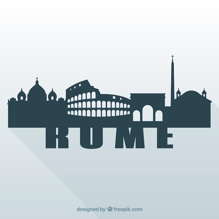 Vecteur gratuit silhouette de l&#39;horizon de rome