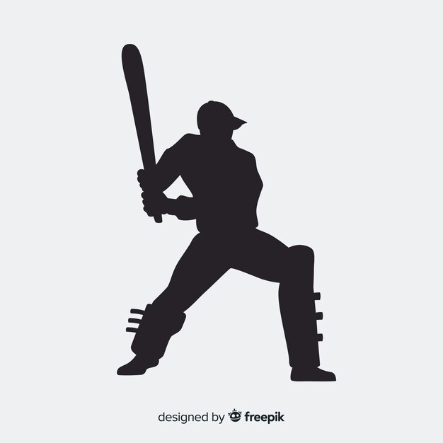 Silhouette de joueur de cricket