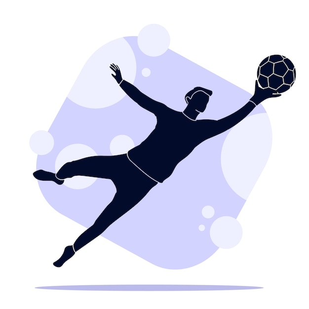 Vecteur gratuit silhouette de joueur de football design plat