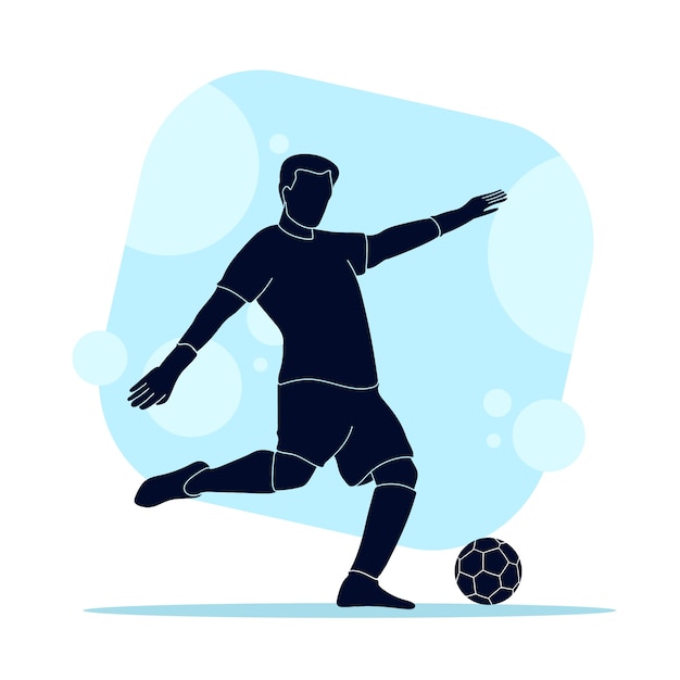 Silhouette de joueur de football design plat