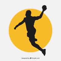 Vecteur gratuit silhouette de joueur de handball moderne