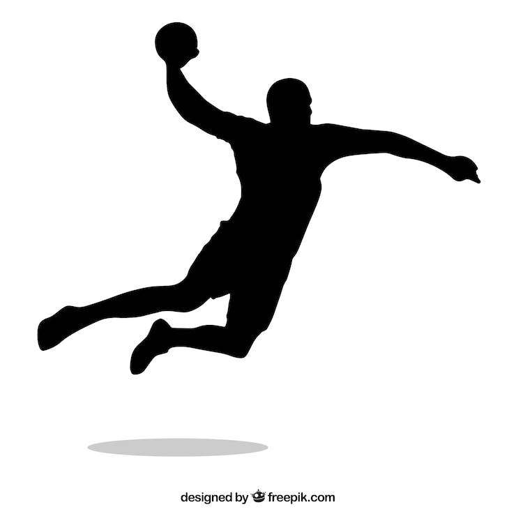 Vecteur gratuit silhouette de joueur de handball