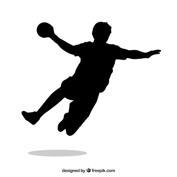 Vecteur gratuit silhouette de joueur de handball
