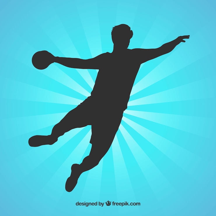 Vecteur gratuit silhouette de joueur de handball