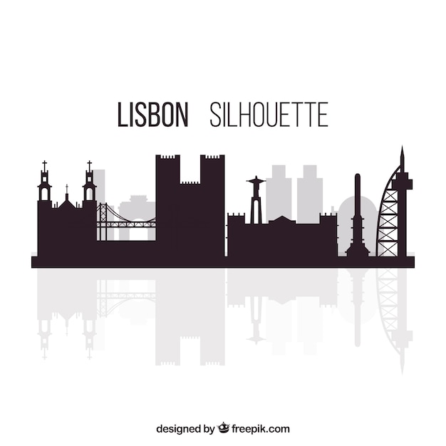 Vecteur gratuit silhouette de lisbonne