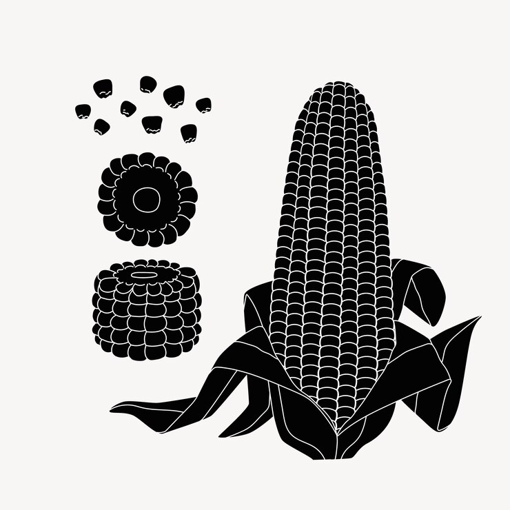Vecteur gratuit silhouette de maïs dessinée à la main