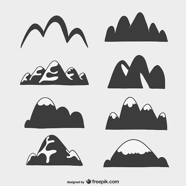 Vecteur gratuit la silhouette des montagnes